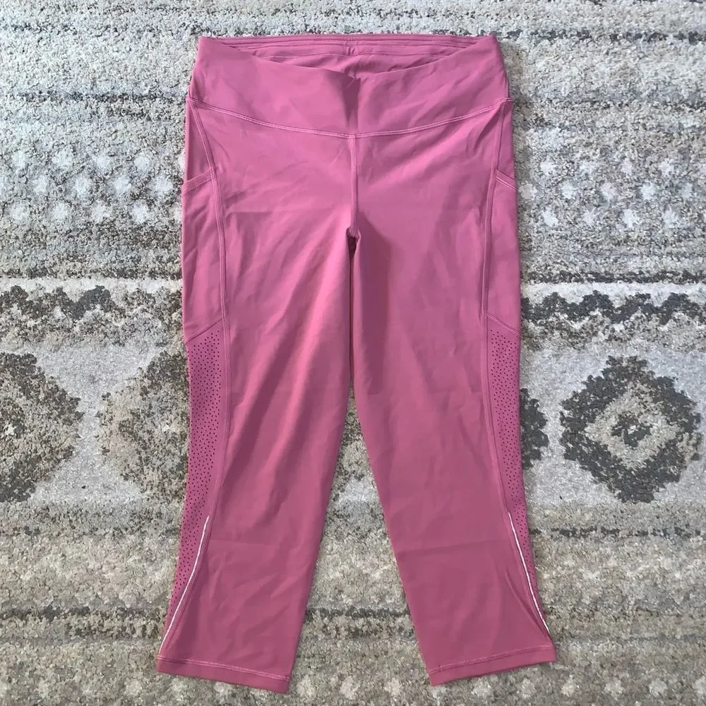 Lululemon Ready To Race Crop Moss Rose Full-On Luon 10